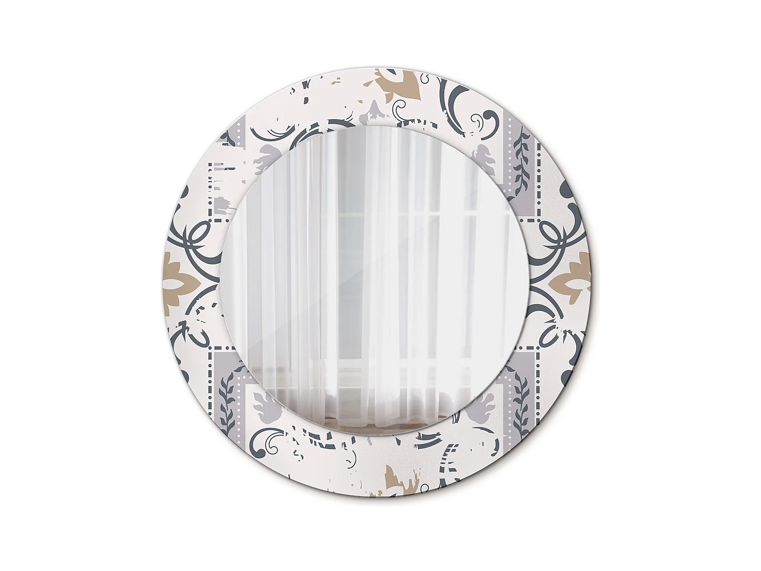 Miroir rond décoratif - Carrelage Rétro - 50 cm