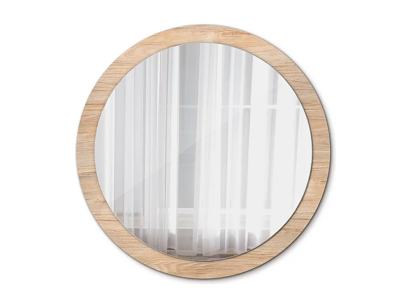 Ronde decoratieve spiegel - hout - 100 cm