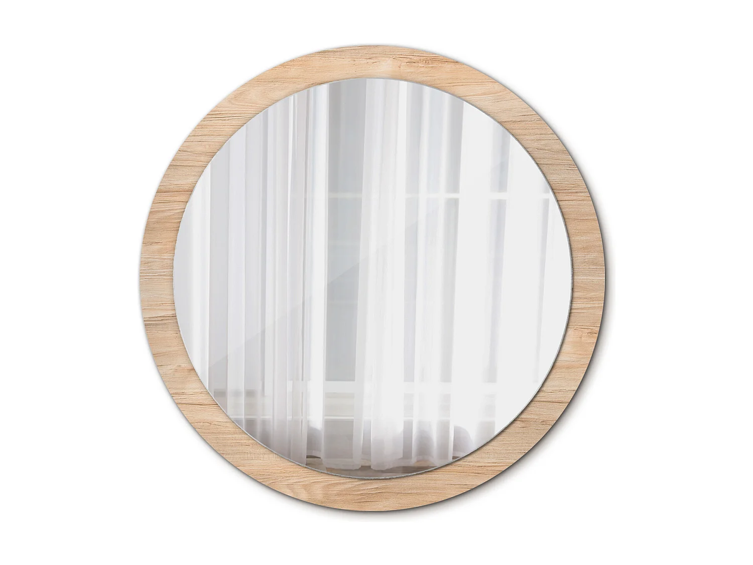Ronde decoratieve spiegel - hout - 100 cm
