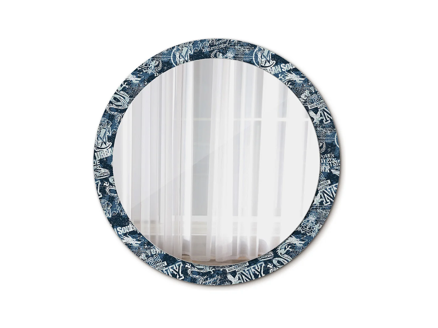 Decoratieve ronde spiegel - Collage New York - 90 cm