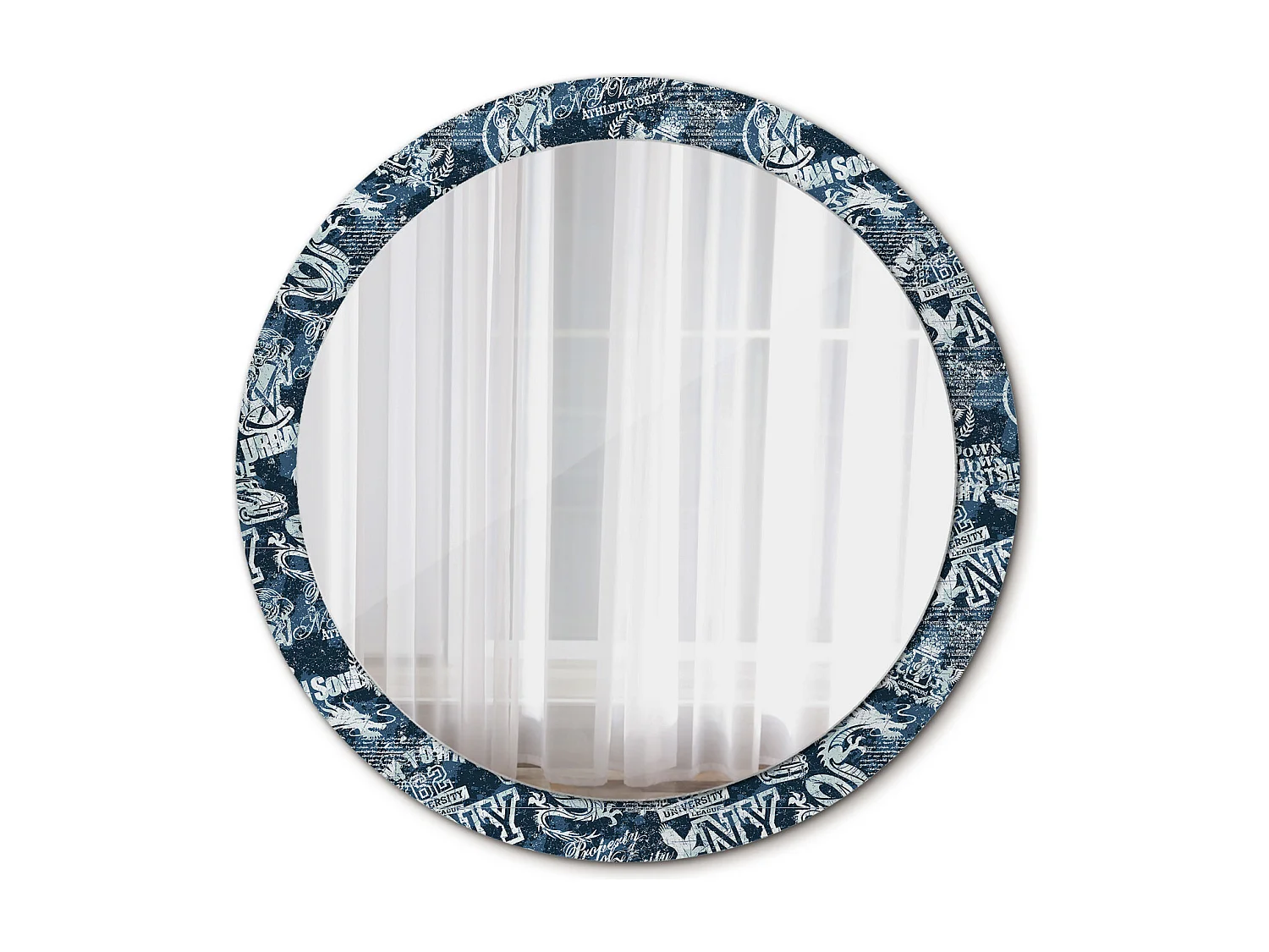 Miroir rond décoratif - Collage New York - 90 cm