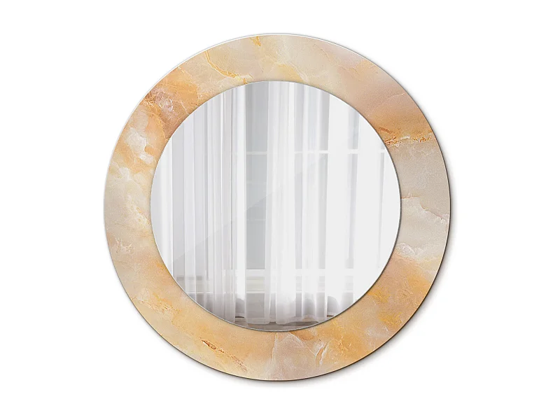 Miroir rond décoratif - Marbre onyx - 50 cm