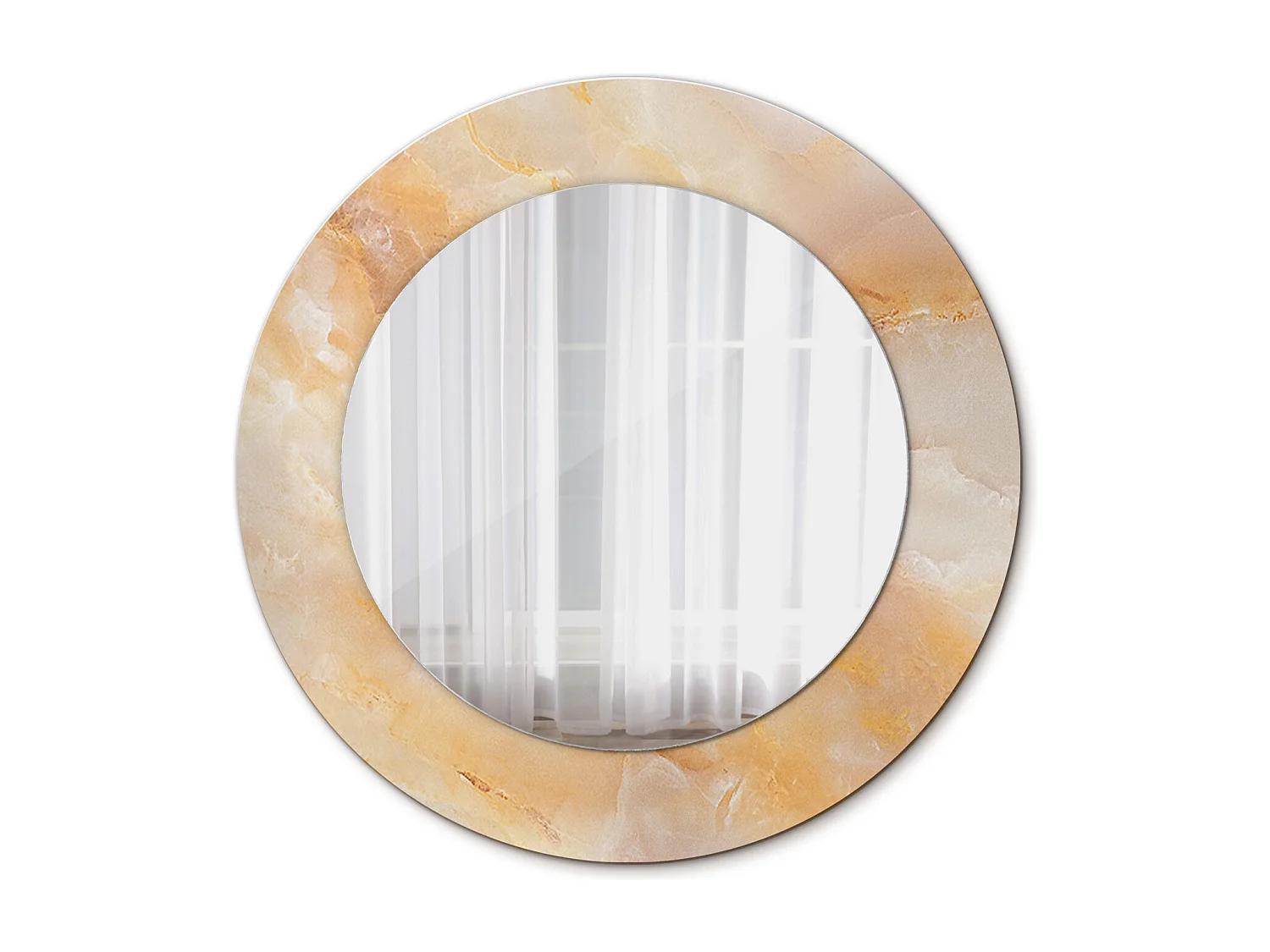 Ronde decoratieve spiegel - Onyx marmer - 50 cm