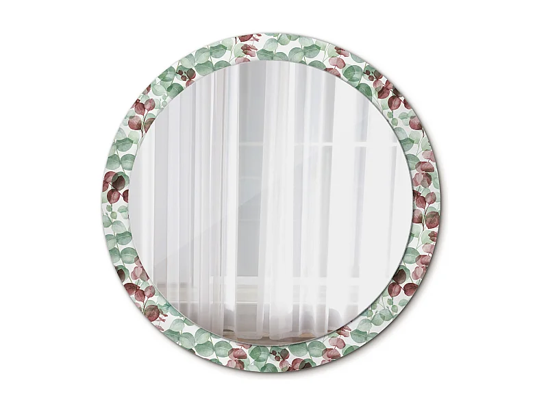 Runder dekorativer Spiegel - Eukalyptus - 90 cm