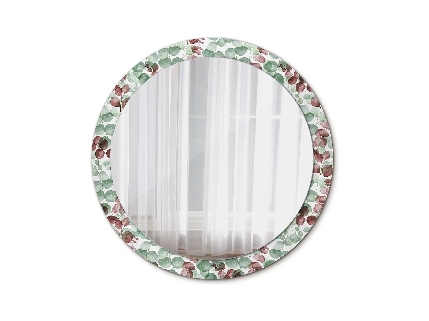 Ronde decoratieve spiegel - eucalyptus - 90 cm