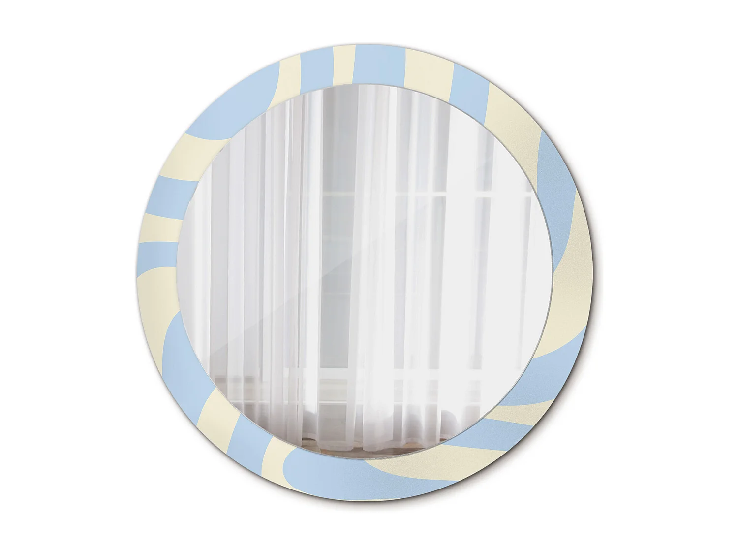 Dekorativer runder Spiegel – abstrakte Form – 80 cm