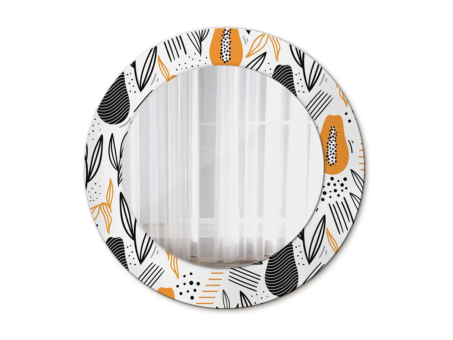 Dekorativer runder Spiegel - Papayas - 50 cm