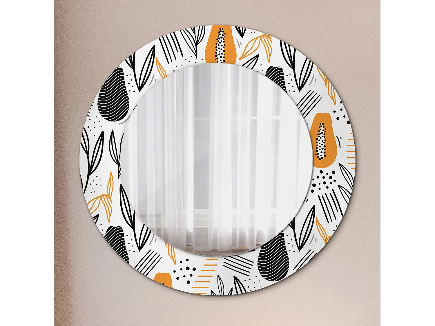 Dekorativer runder Spiegel - Papayas - 50 cm