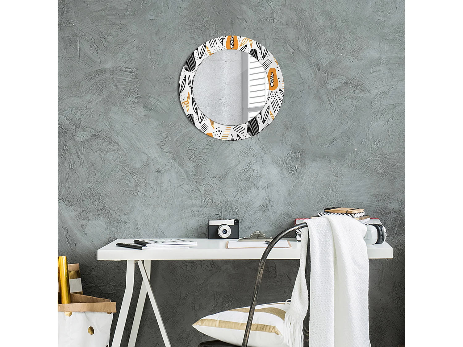 Dekorativer runder Spiegel - Papayas - 50 cm