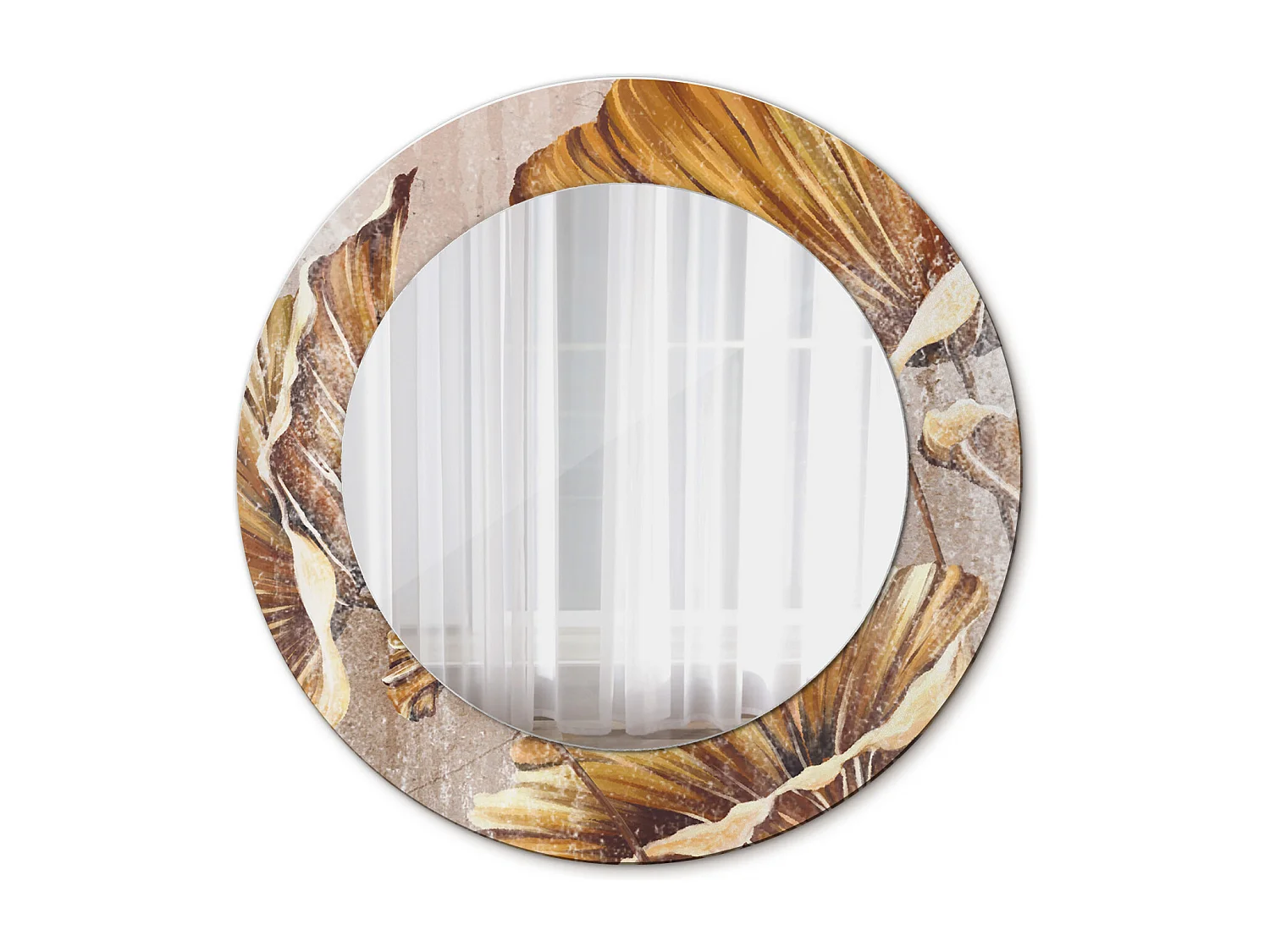 Runder dekorativer Spiegel - Böhmische Blätter - 50 cm