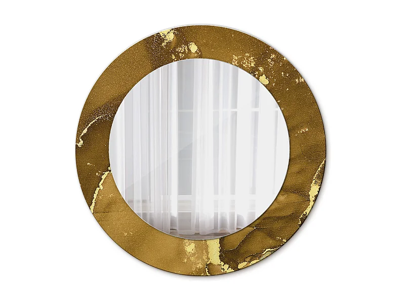 Dekorativer runder Spiegel – Metallische Wirbel – 50 cm