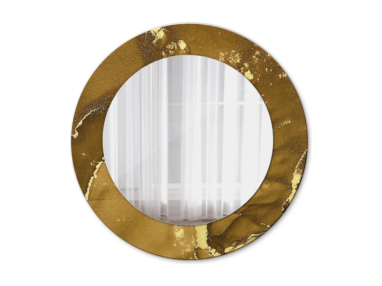 Specchio rotondo decorativo - Turbinii metallici - 50 cm