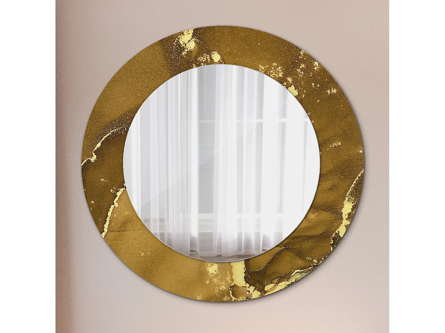 Specchio rotondo decorativo - Turbinii metallici - 50 cm