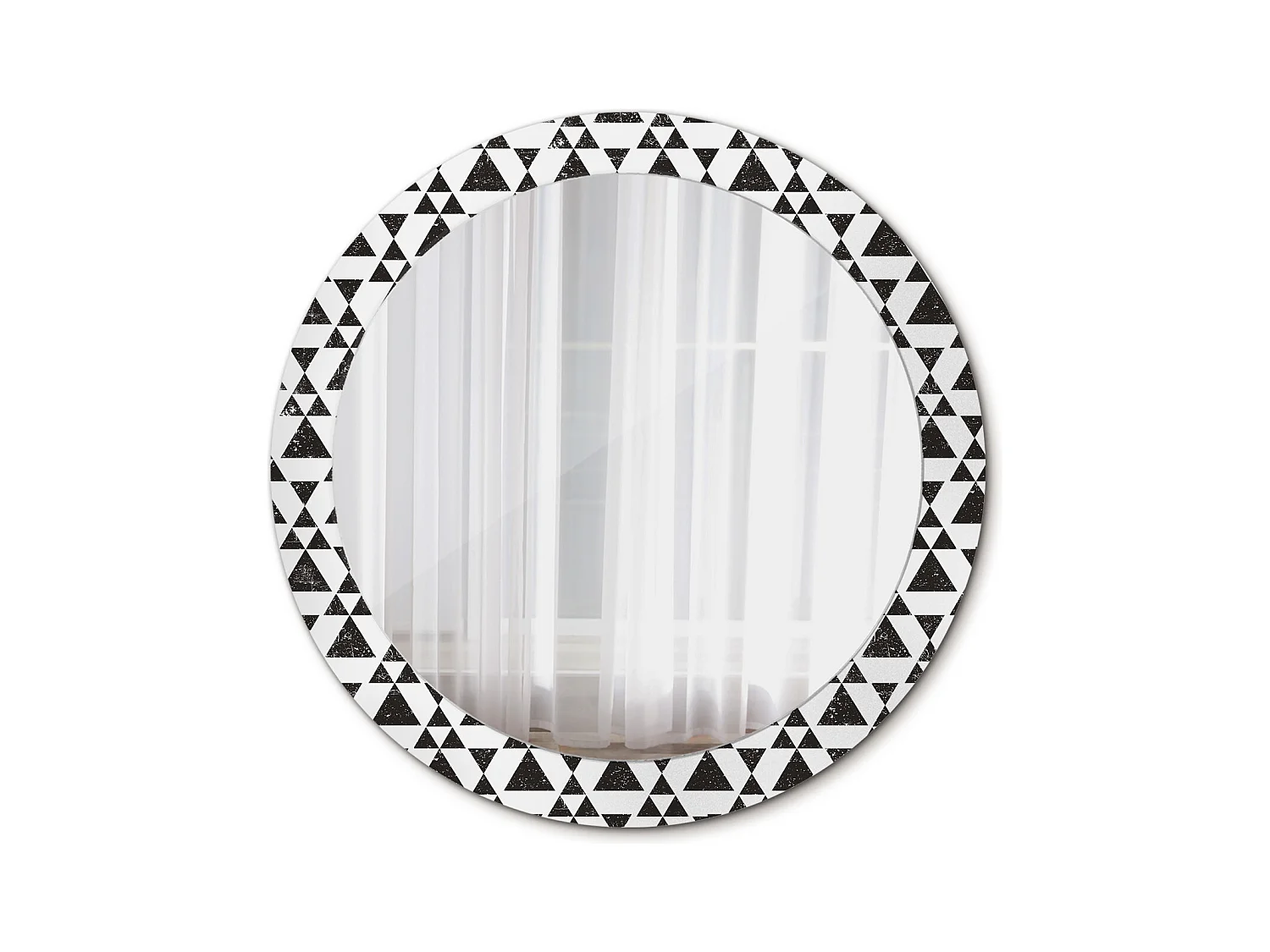 Miroir rond décoratif - Géométrie Triangles - 80 cm