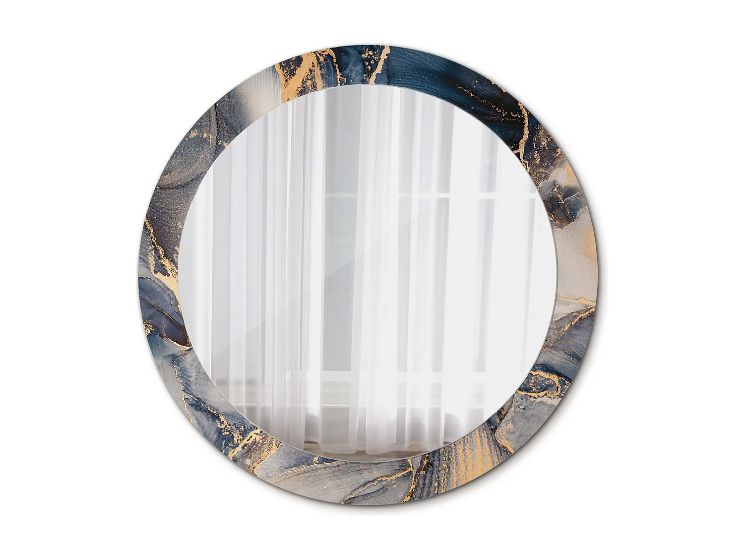 Miroir rond décoratif - Peintures abstraites - 80 cm
