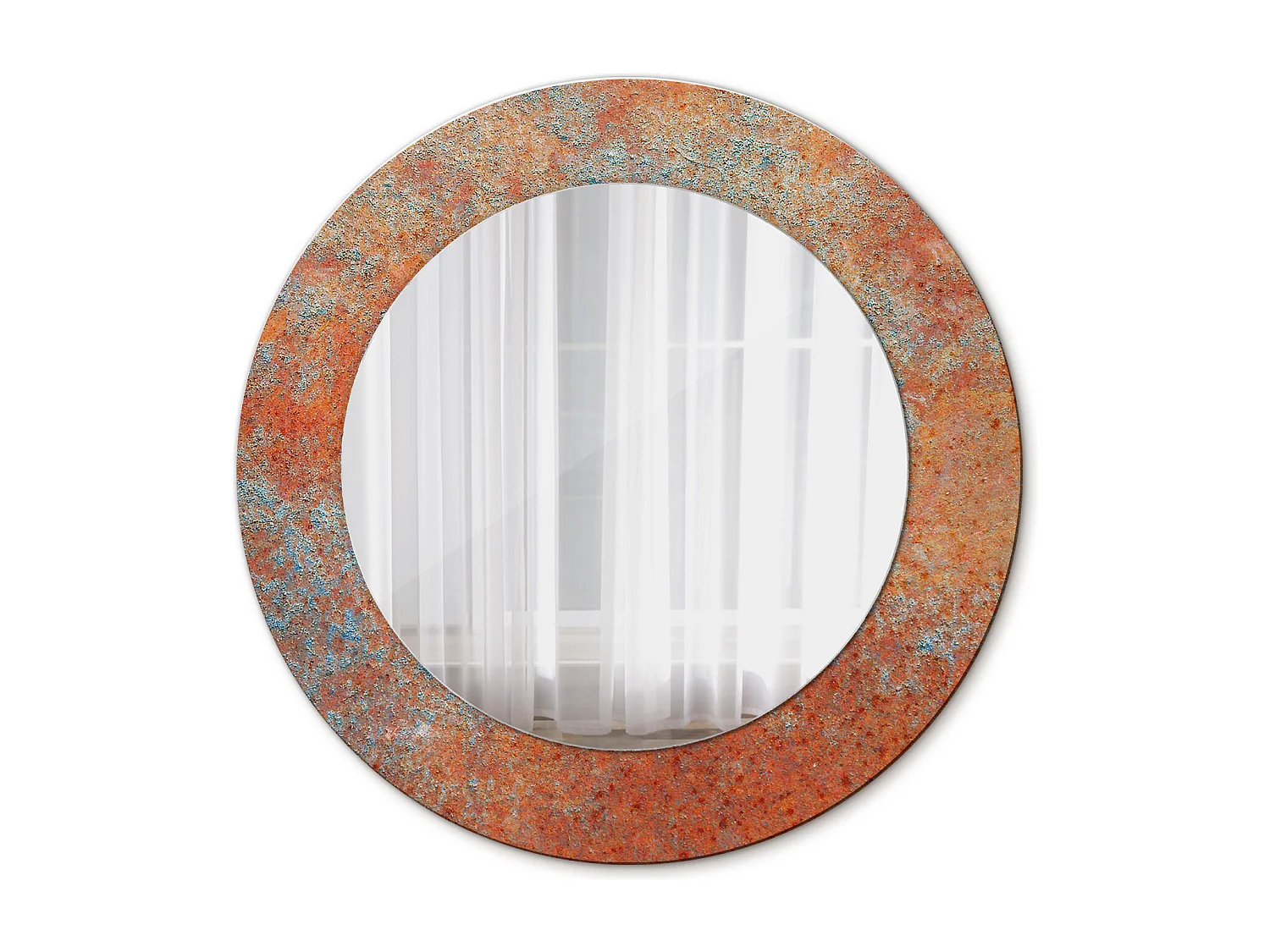 Dekorativer runder Spiegel – Rostmetall – 50 cm