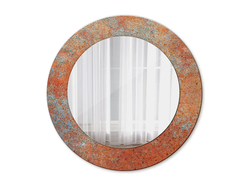 Dekorativer runder Spiegel – Rostmetall – 50 cm