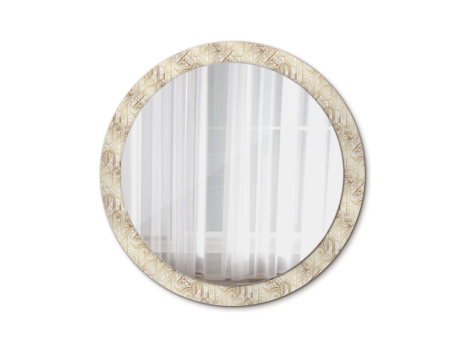 Miroir rond décoratif - Composition Art déco - 90 cm