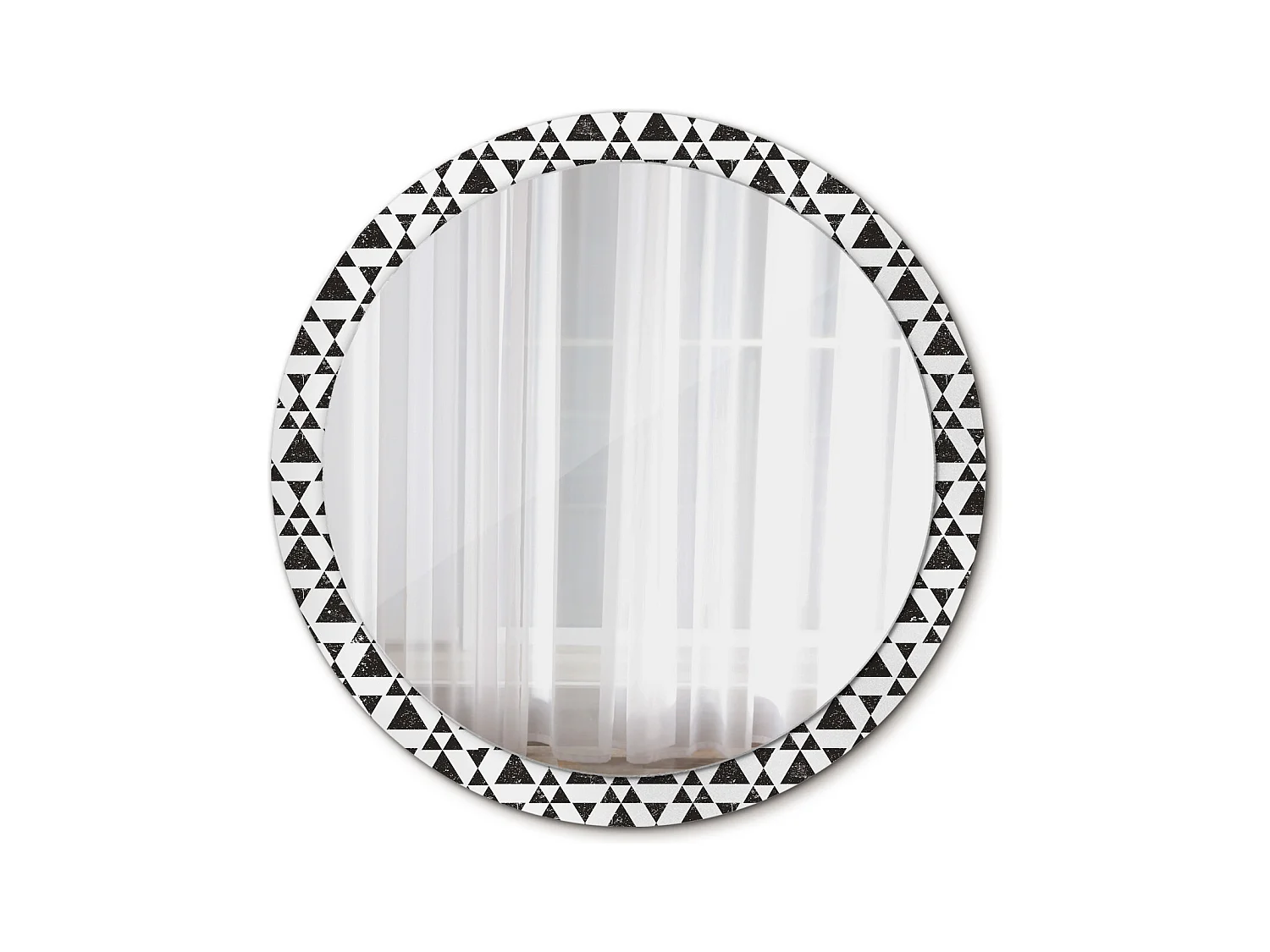 Miroir rond décoratif - Géométrie Triangles - 100 cm