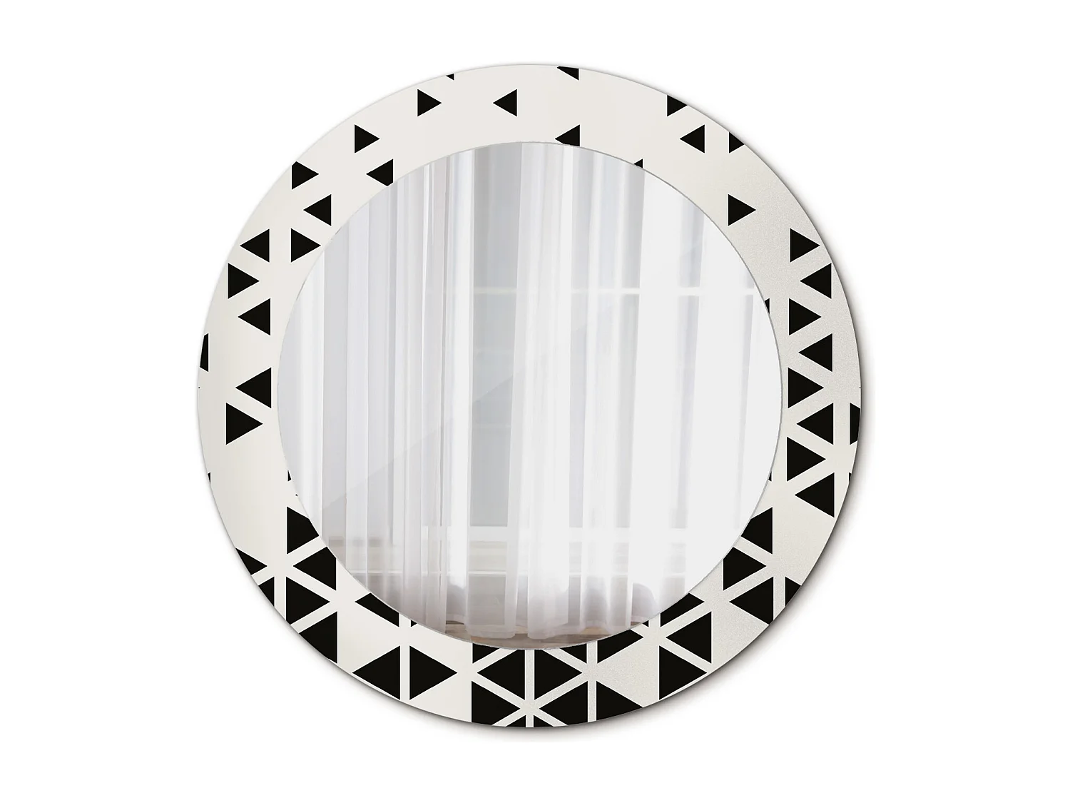 Miroir rond décoratif - Abstraction géométrique - 70 cm