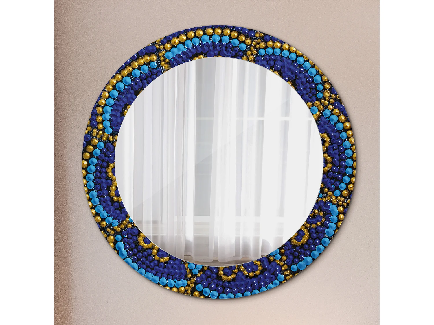 Decoratieve ronde spiegel - carnavalsmotief - 60 cm