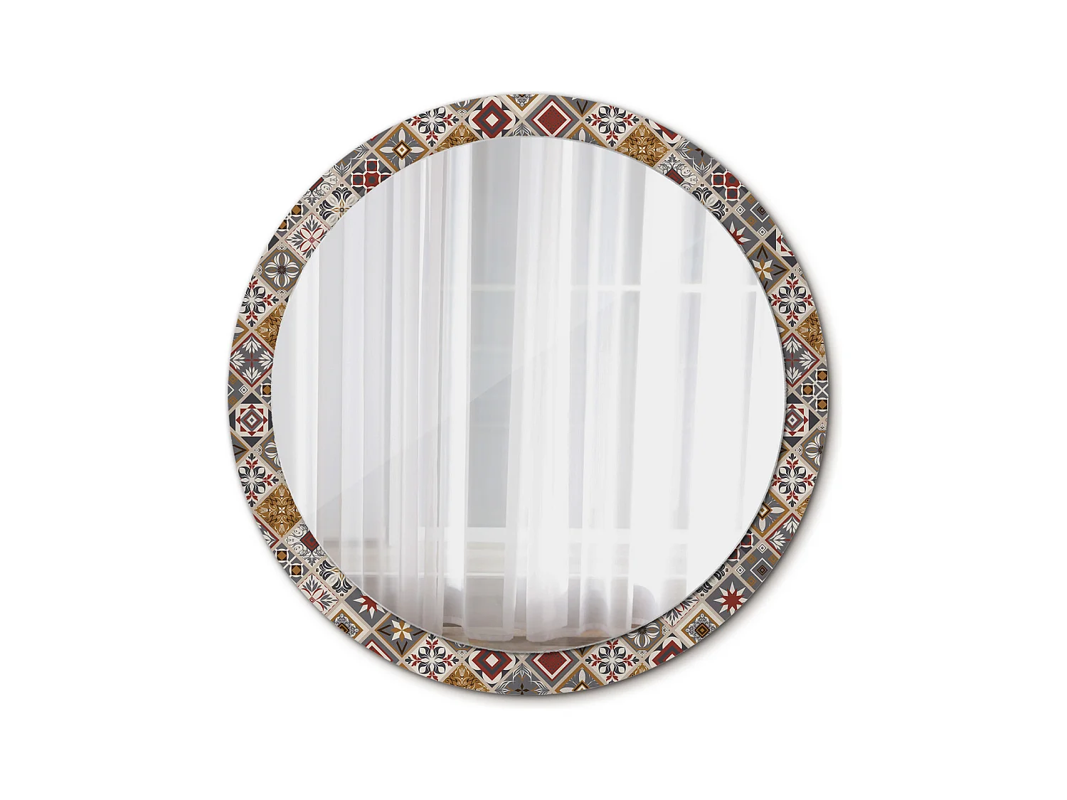 Miroir rond décoratif - Motif turc - 100 cm