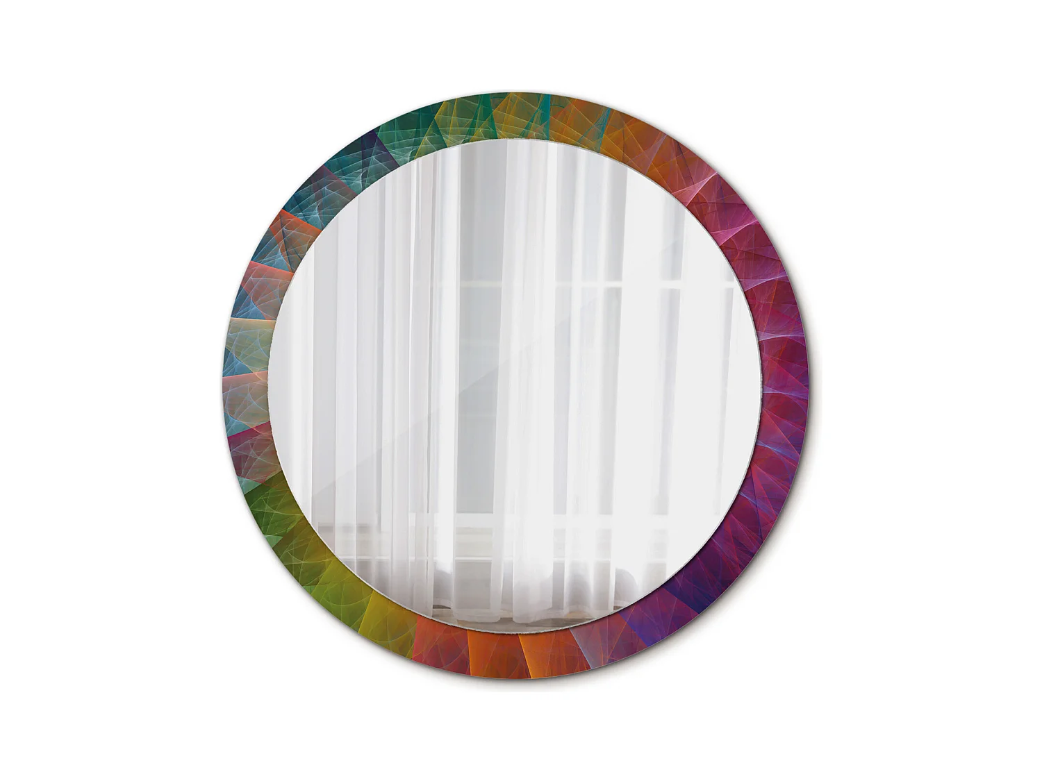 Dekorativer runder Spiegel - Farbpalette - 90 cm