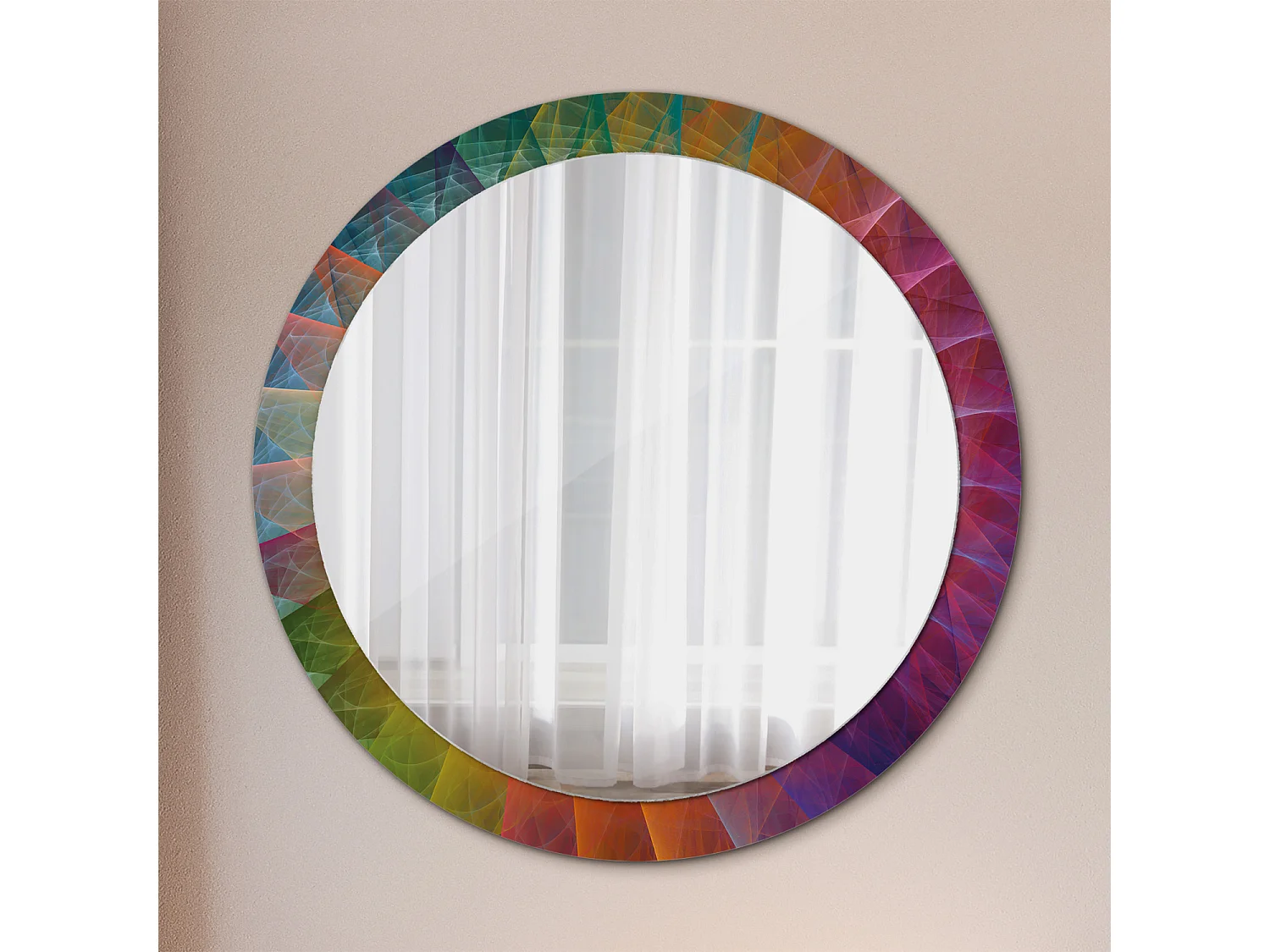 Dekorativer runder Spiegel - Farbpalette - 90 cm