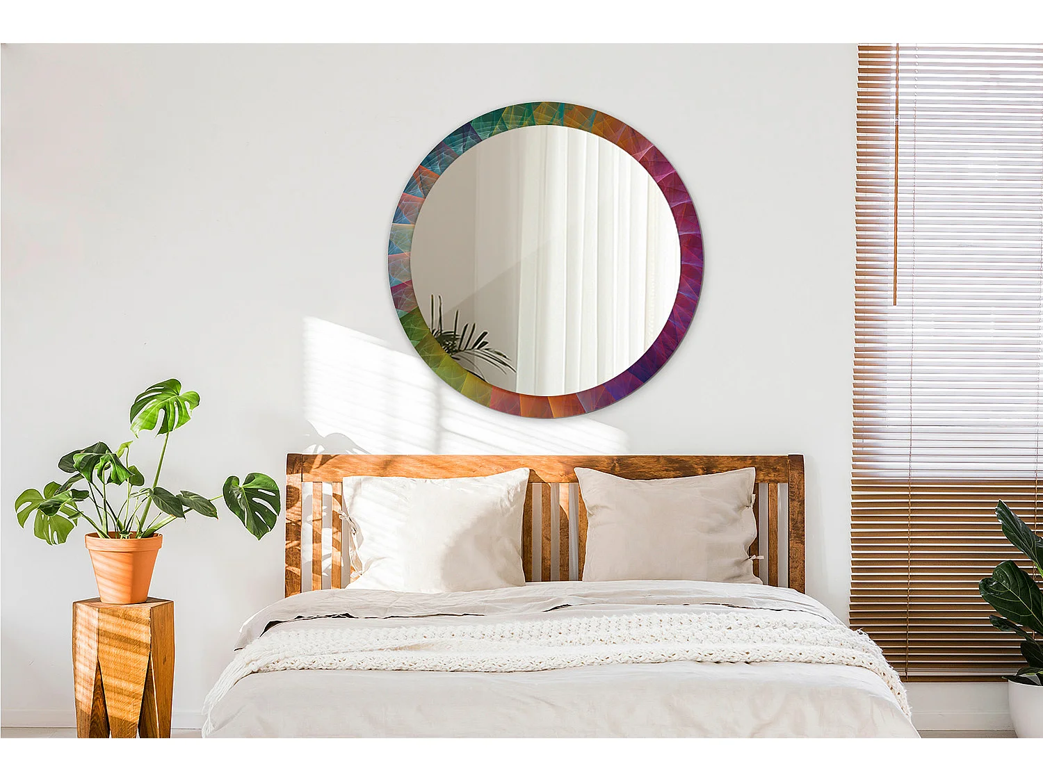 Dekorativer runder Spiegel - Farbpalette - 90 cm