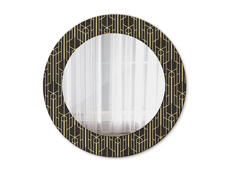 Dekorativer runder Spiegel - Vintage-Geometrie - 50 cm