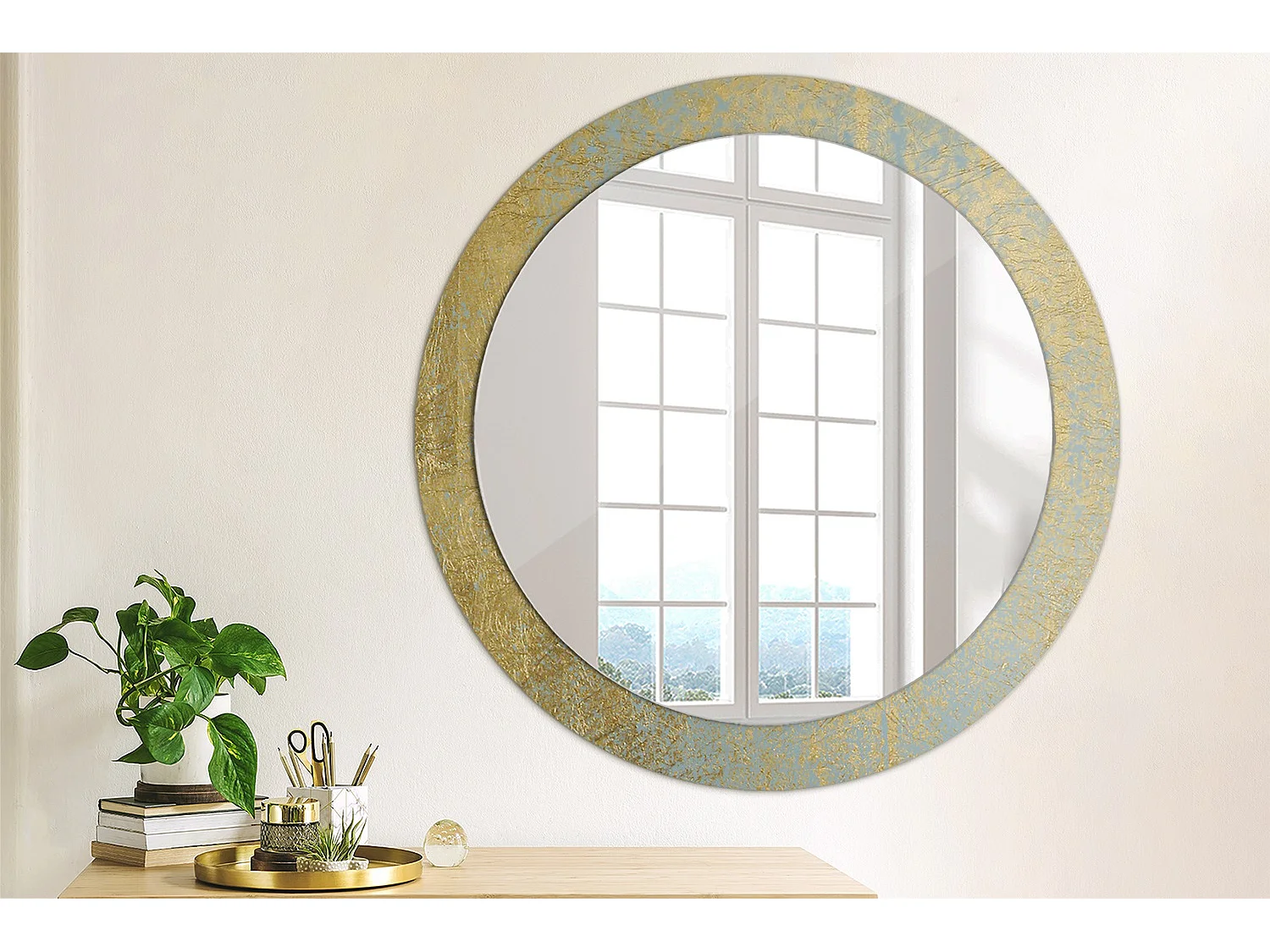 Miroir rond décoratif - Motif Loft - 80 cm