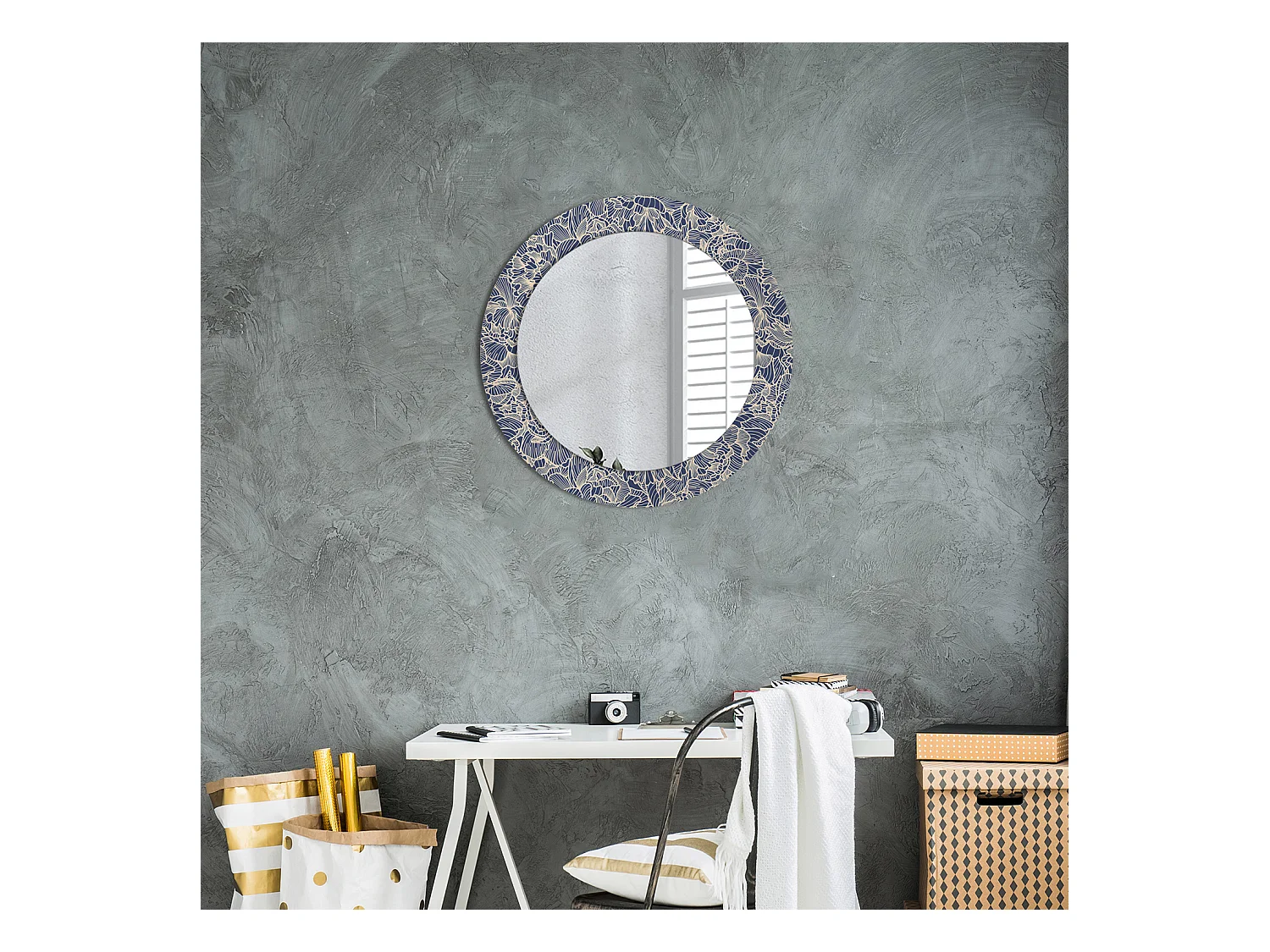 Miroir rond décoratif - Licorne étoiles - 70 cm