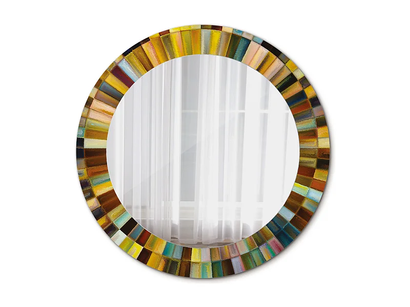 Miroir rond décoratif - Rayons colorés - 60 cm