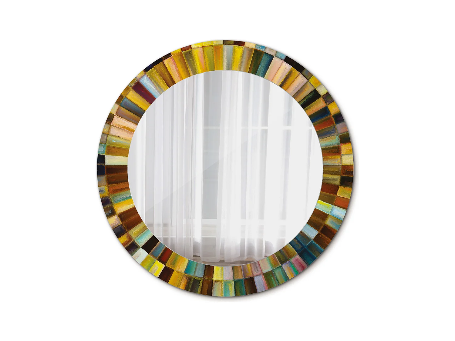 Decoratieve ronde spiegel - Gekleurde stralen - 60 cm