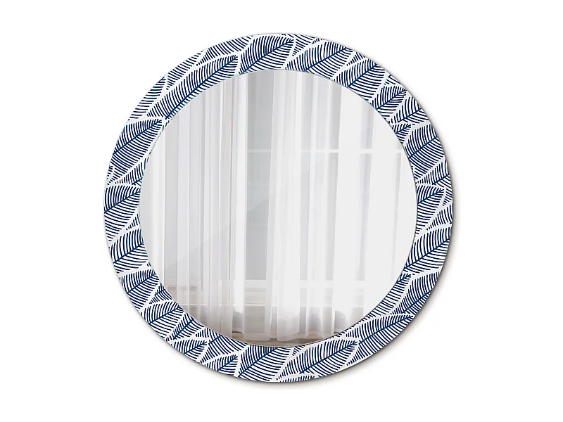 Miroir rond décoratif - Marbre blanc - 70 cm