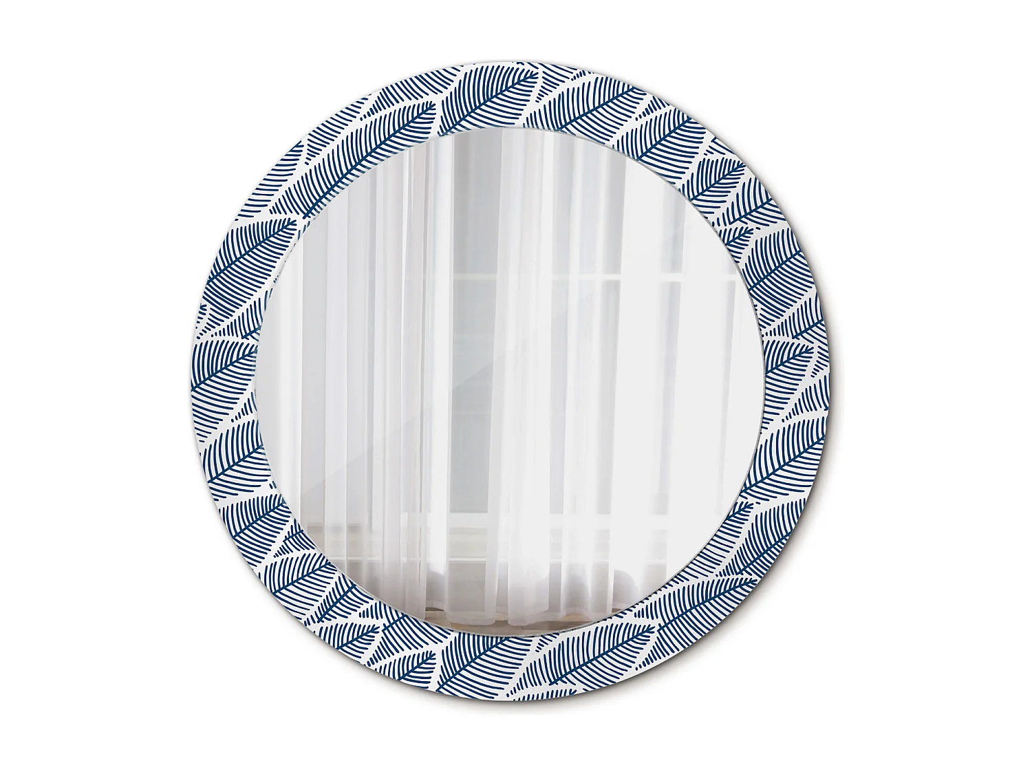 Miroir rond décoratif - Marbre blanc - 70 cm