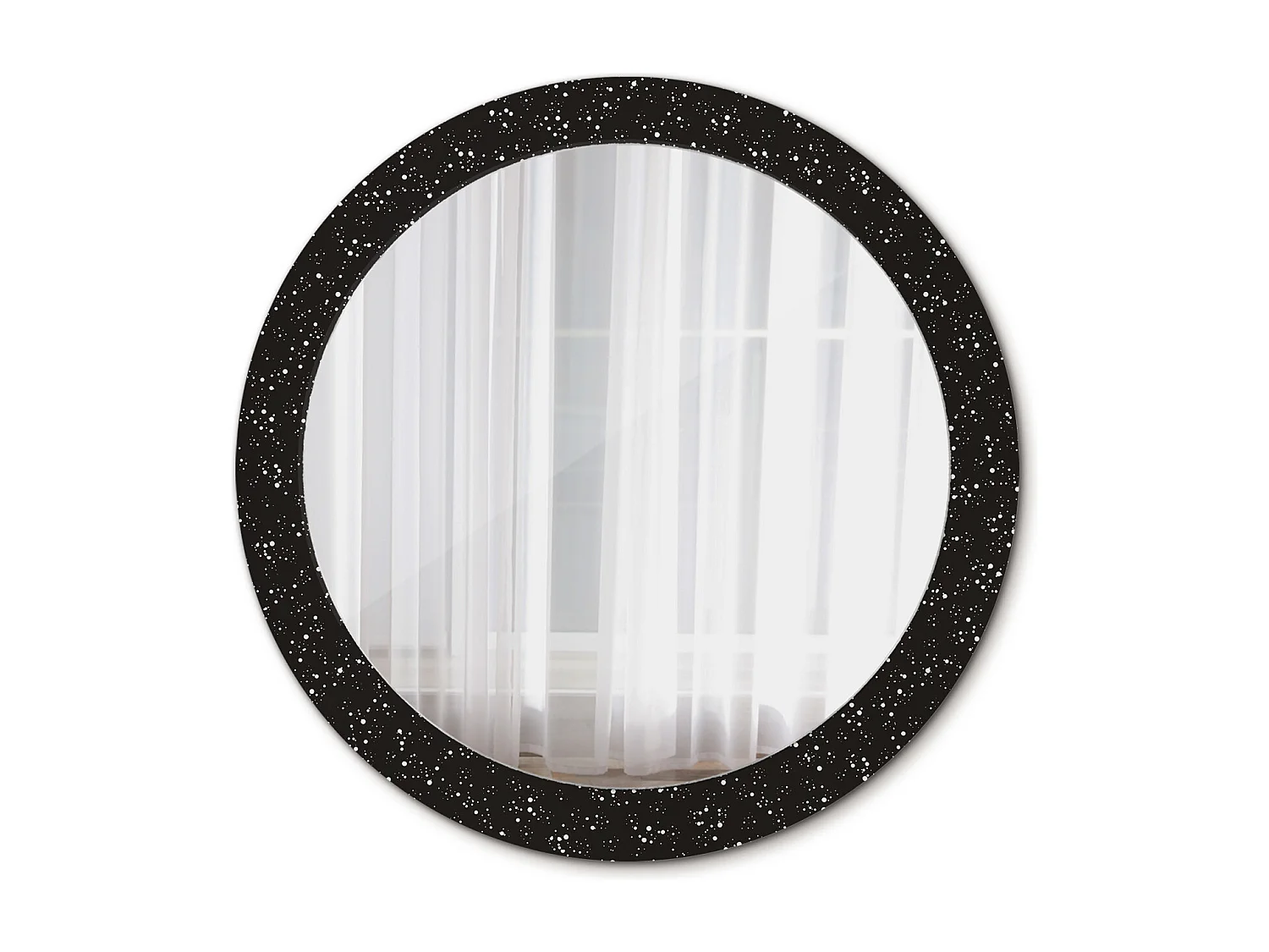 Miroir rond décoratif - Points chaotiques - 80 cm