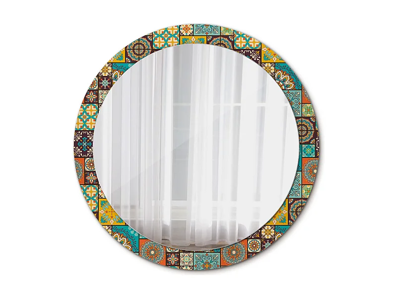 Dekorativer runder Spiegel - Arabisches Motiv - 90 cm