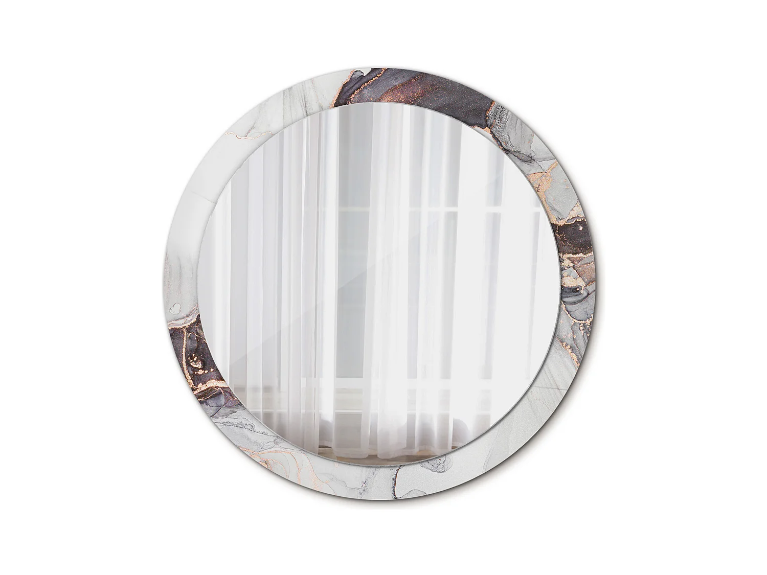 Ronde decoratieve spiegel - Abstract Marmer - 90 cm