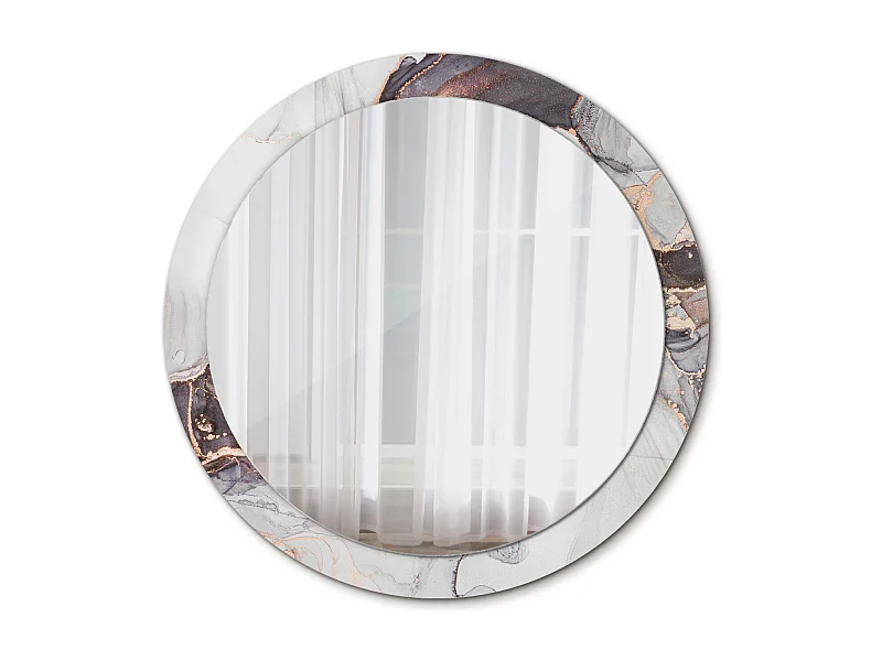 Runder dekorativer Spiegel - Abstrakter Marmor - 90 cm