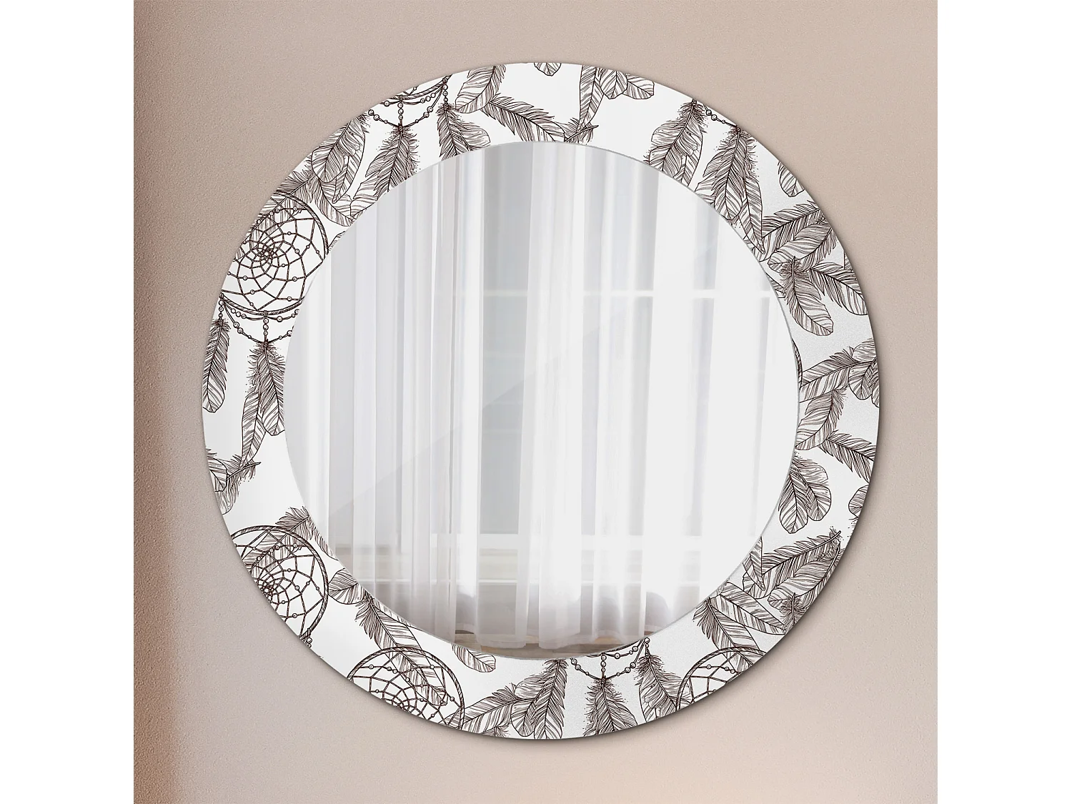 Miroir rond décoratif - Attrape-rêves - 70 cm