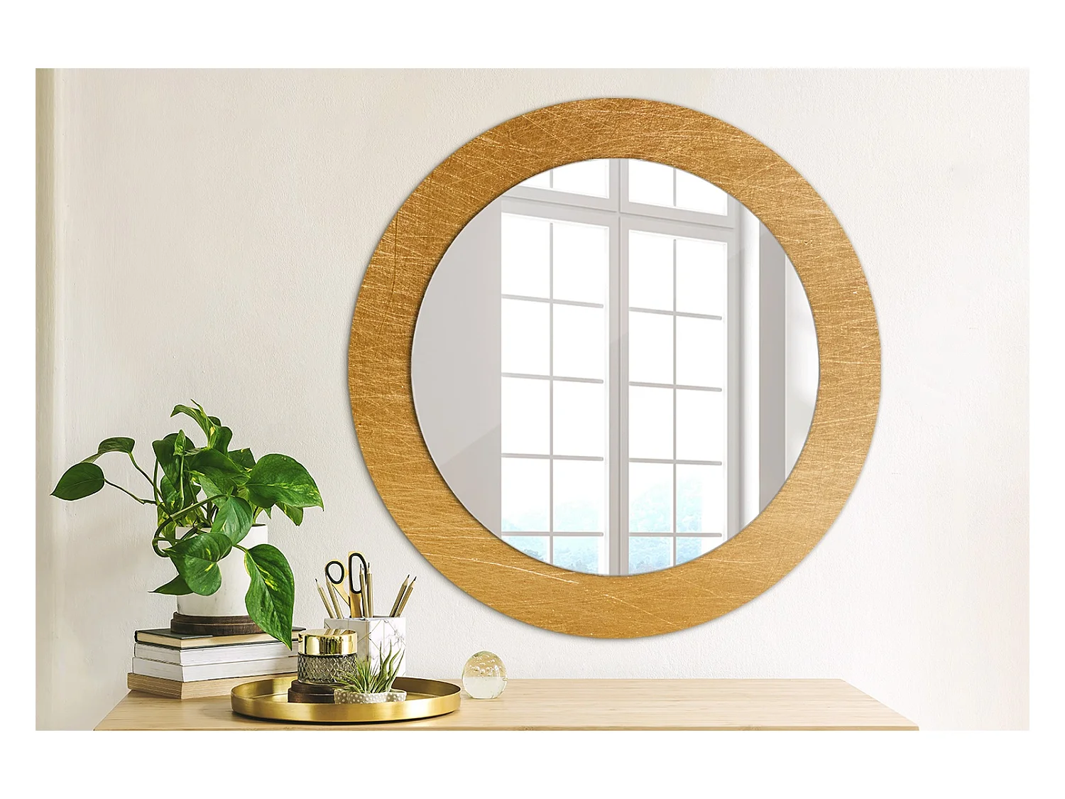 Runder dekorativer Spiegel - Vintage-Loft-Stil - 60 cm