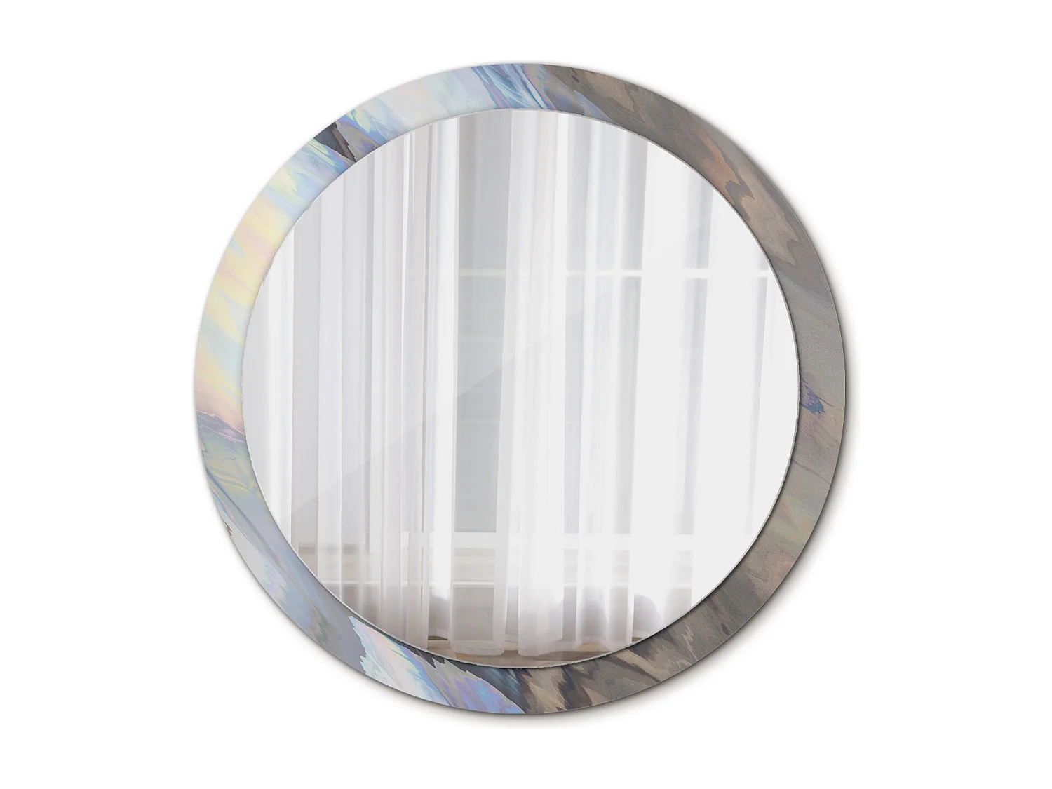 Dekorativer runder Spiegel - Abstrakte Wellen - 100 cm