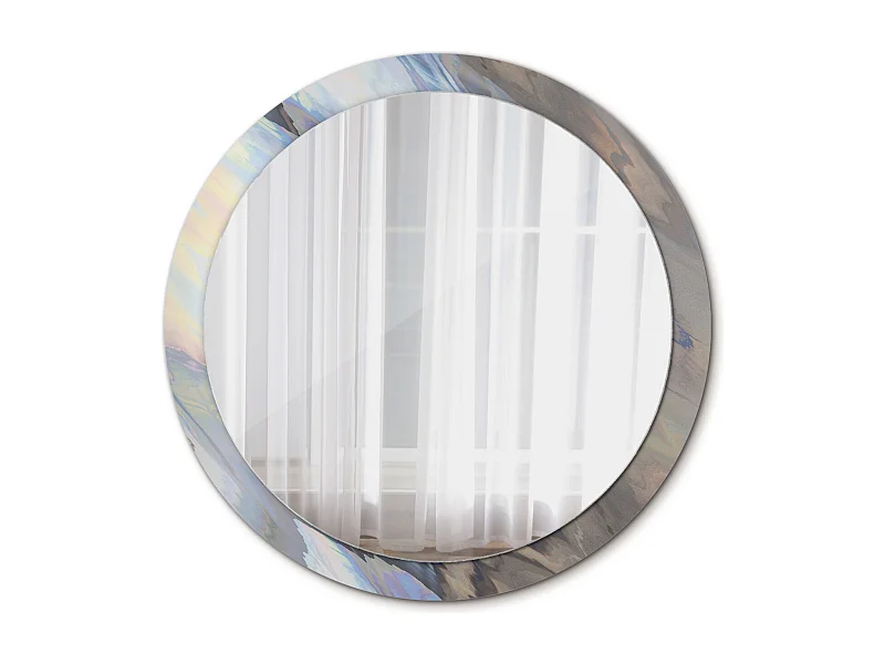 Dekorativer runder Spiegel - Abstrakte Wellen - 100 cm