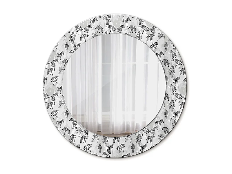 Miroir rond décoratif - Tigre tropical - 50 cm