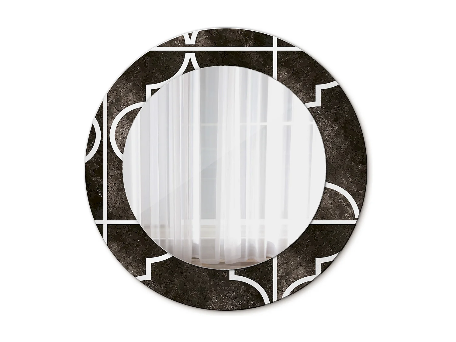 Miroir rond décoratif - Motif antique - 50 cm