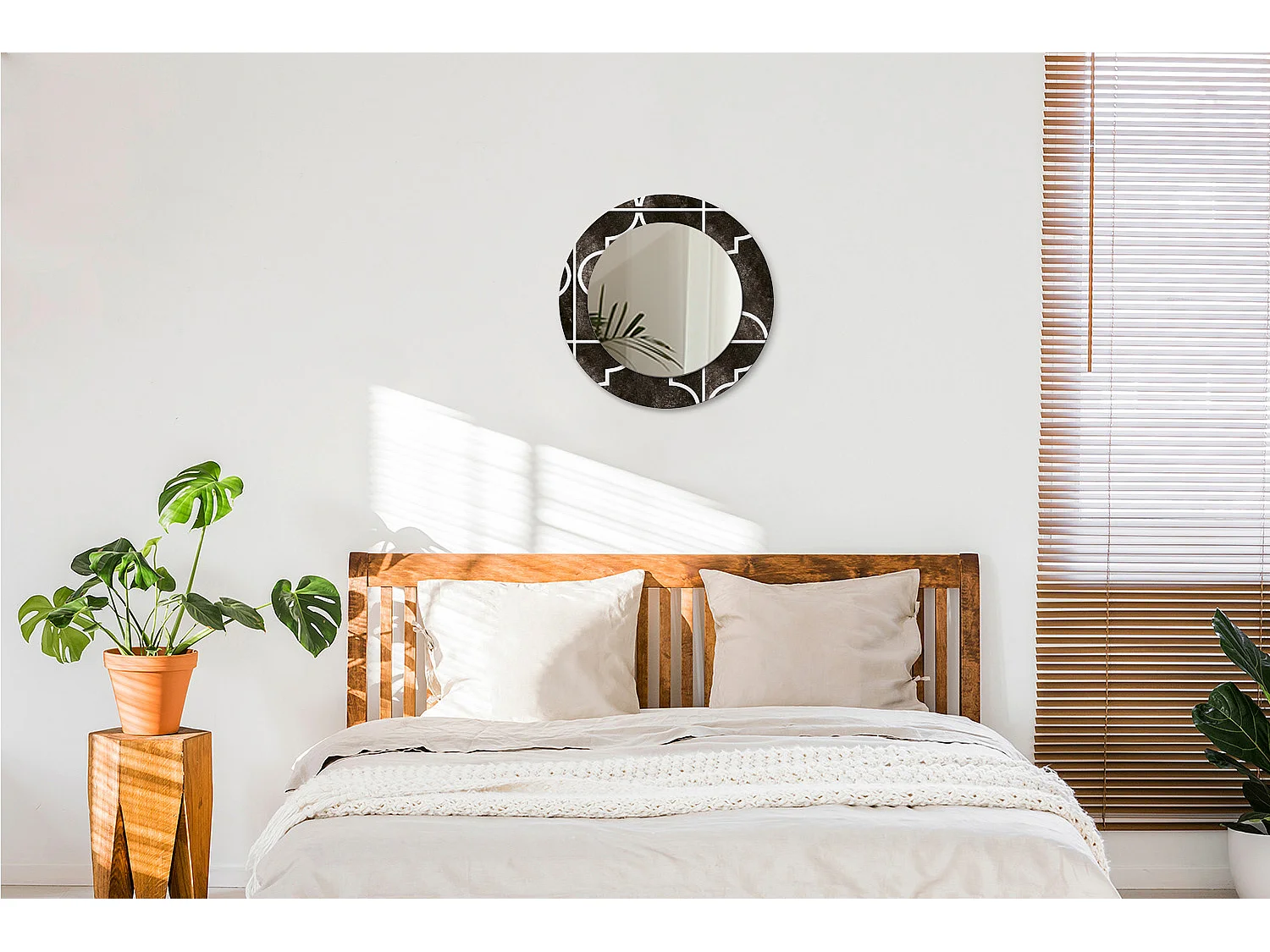 Miroir rond décoratif - Motif antique - 50 cm