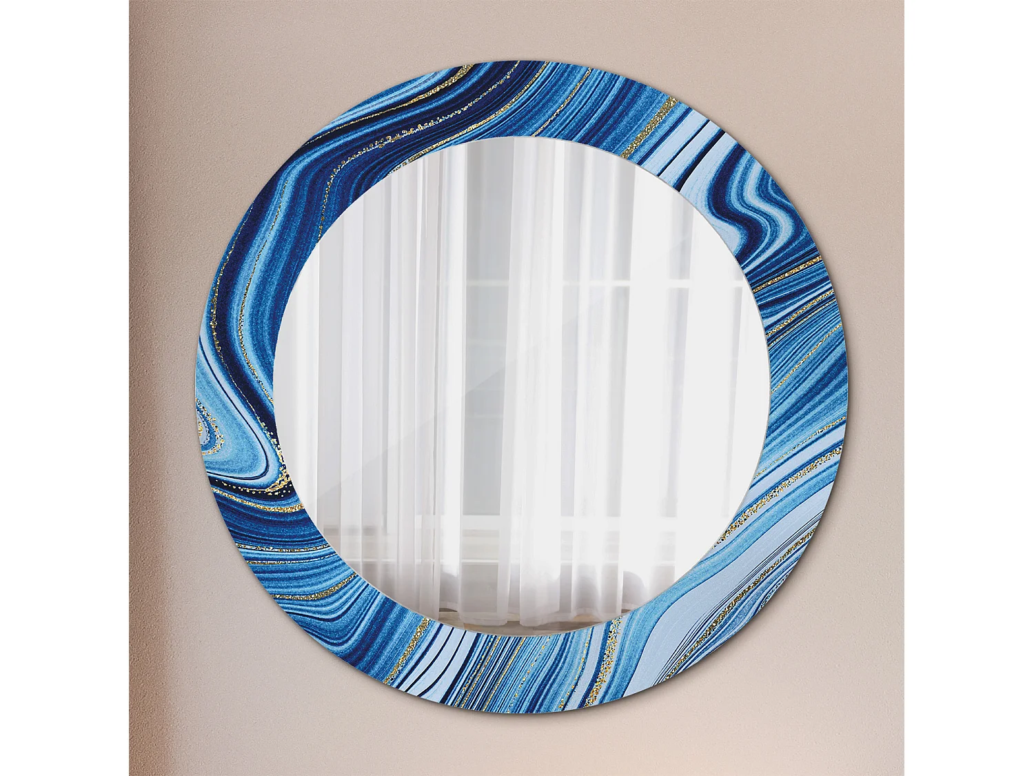 Miroir rond décoratif - Rivière de marbre - 70 cm