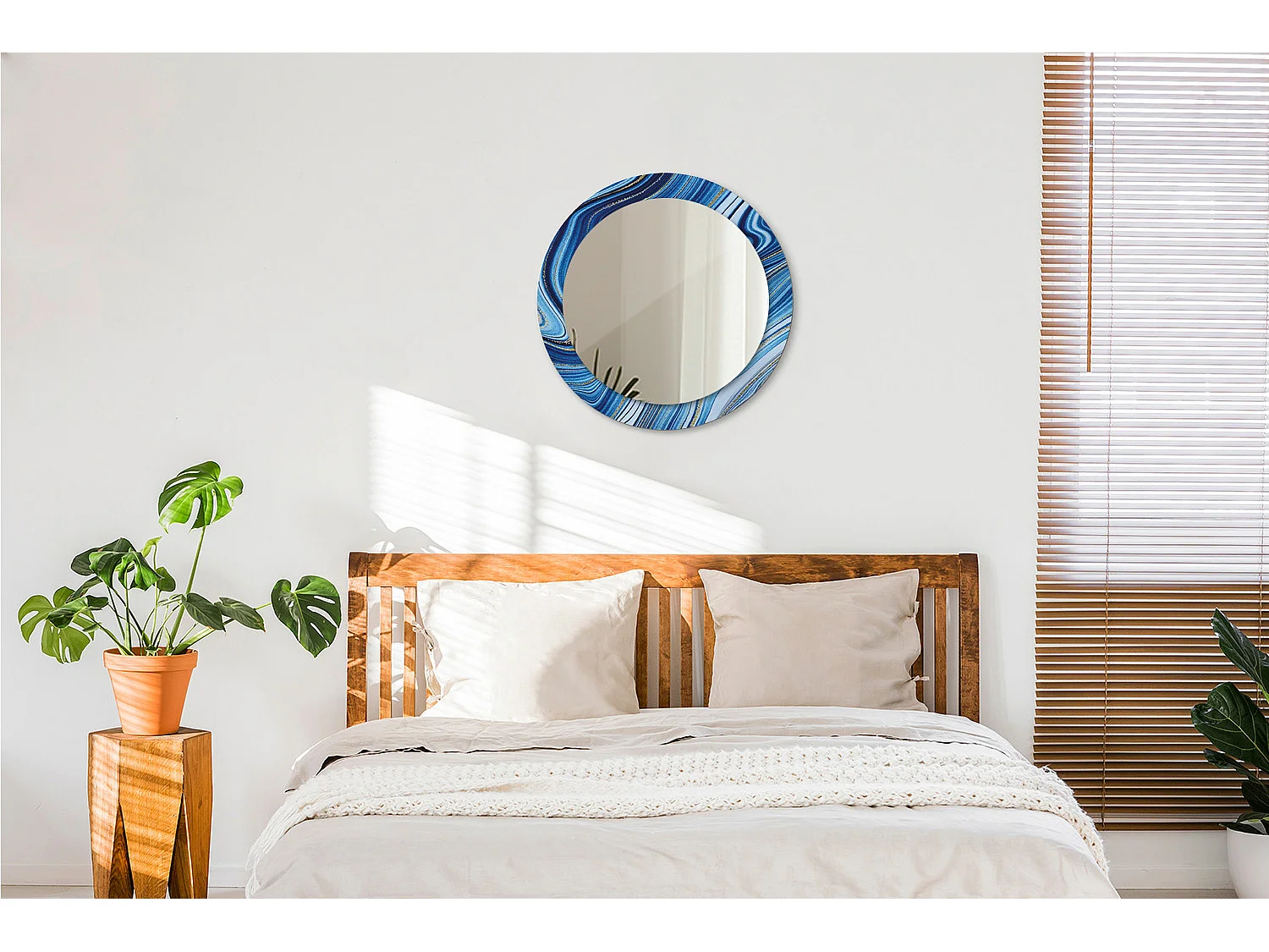 Miroir rond décoratif - Rivière de marbre - 70 cm