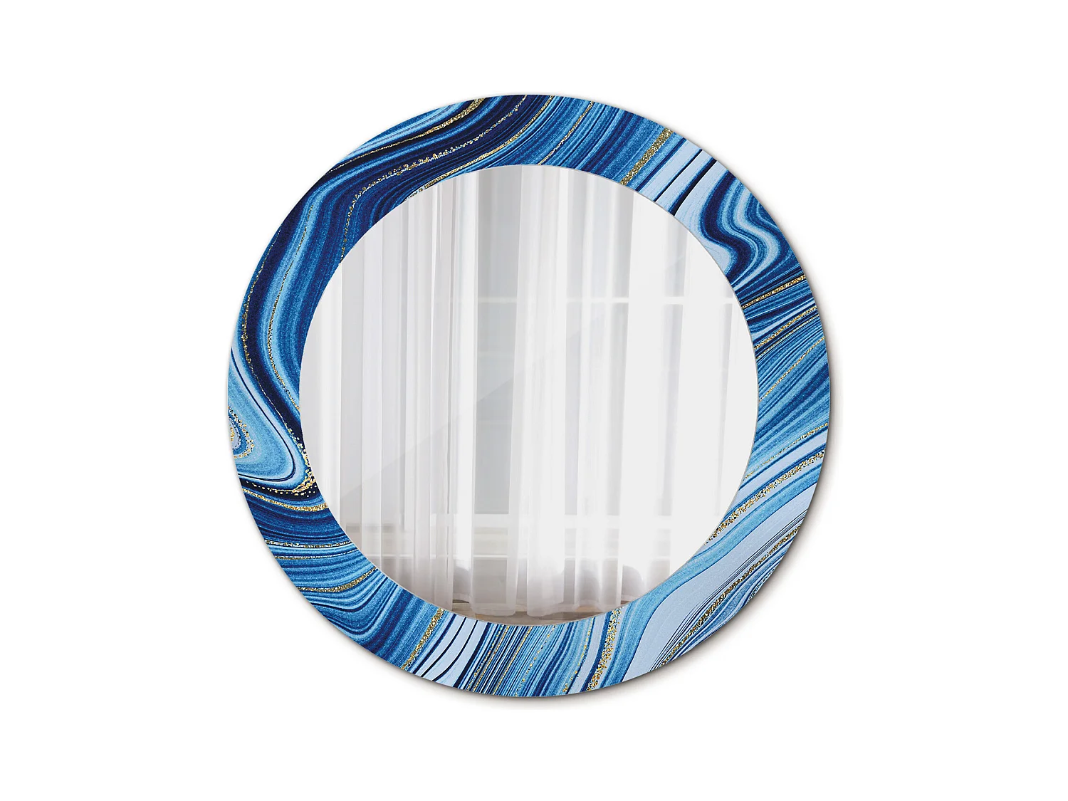 Miroir rond décoratif - Rivière de marbre - 70 cm